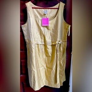 NWT Silhouette Plus Vintage Metallic Gold Dress